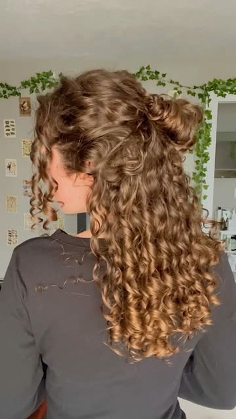 Half-Up Curly Bun