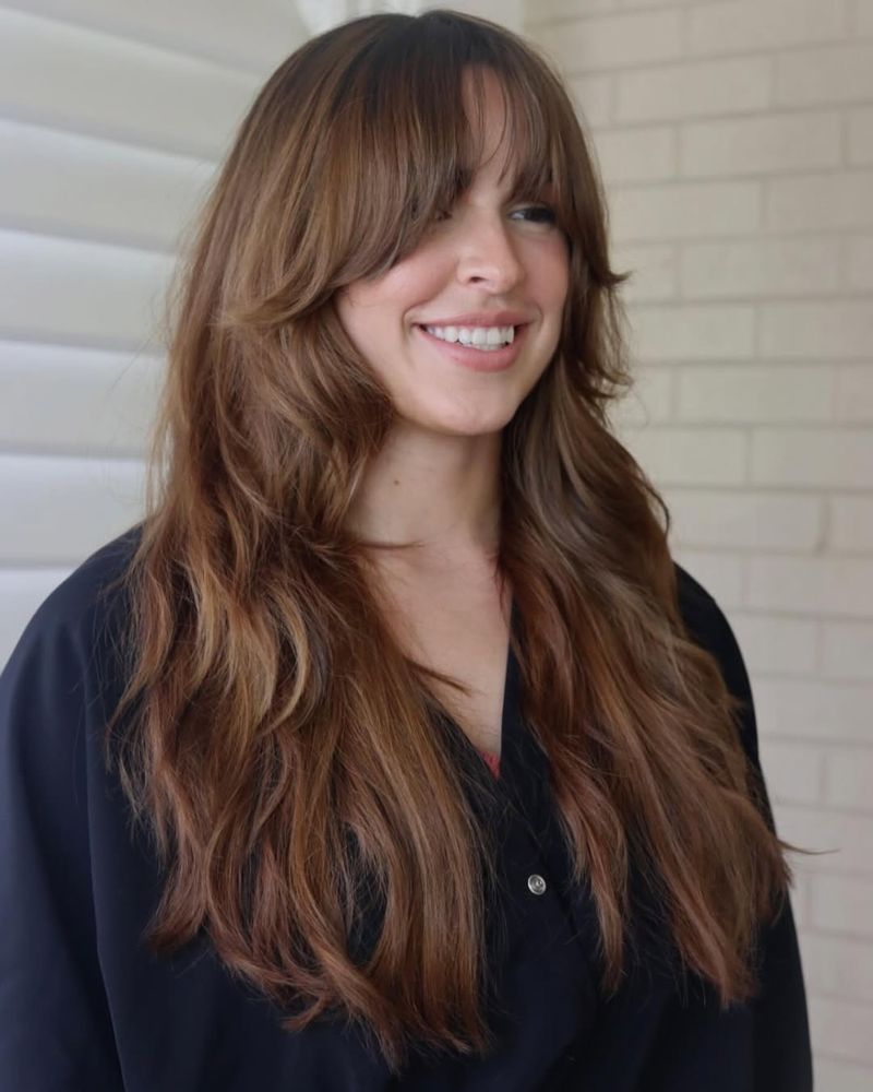 Long Layers with Curtain Bangs