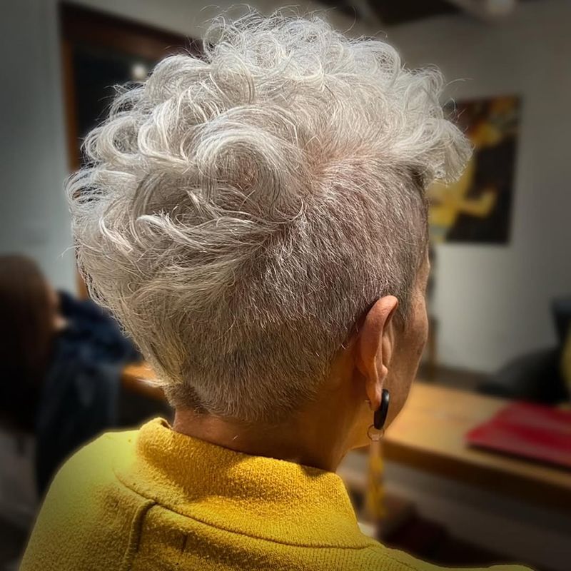 Curly Silver Pixie