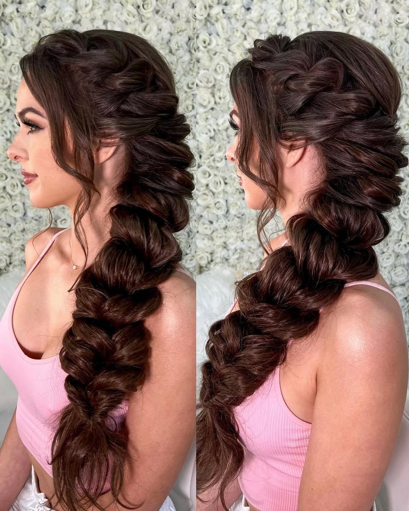 Trenza romántica de lado