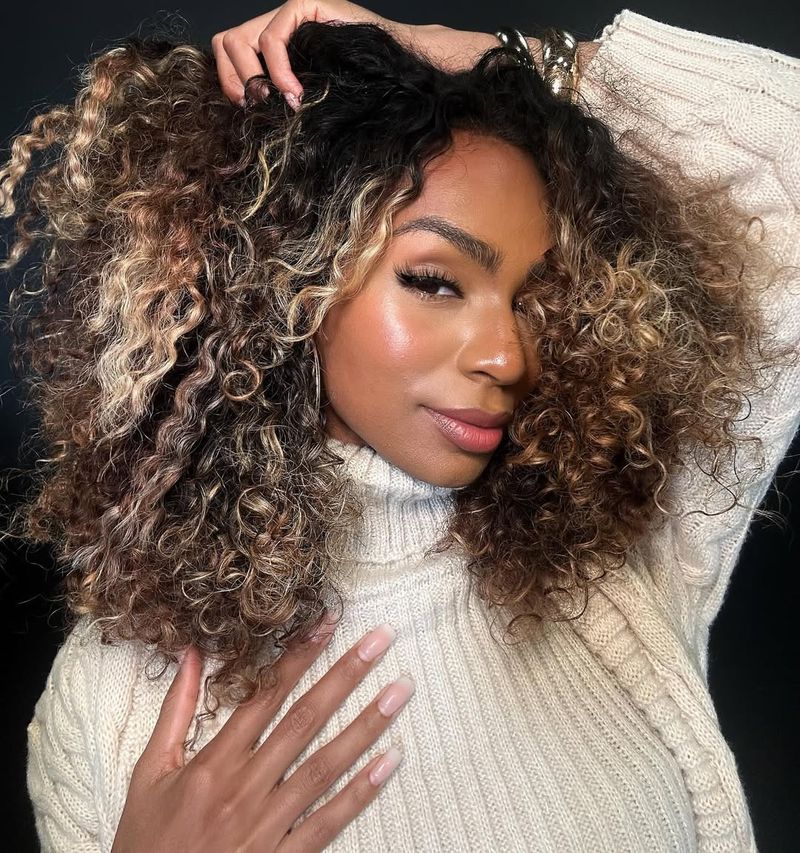 Voluminous Curls with Ombre