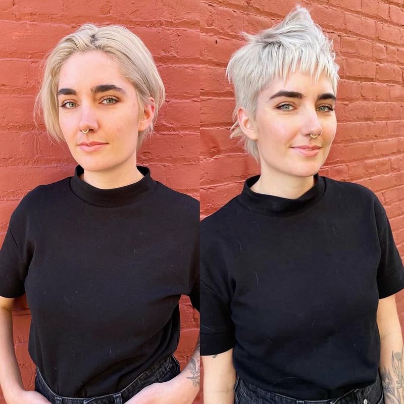 Pixie atrevido con corte bajo