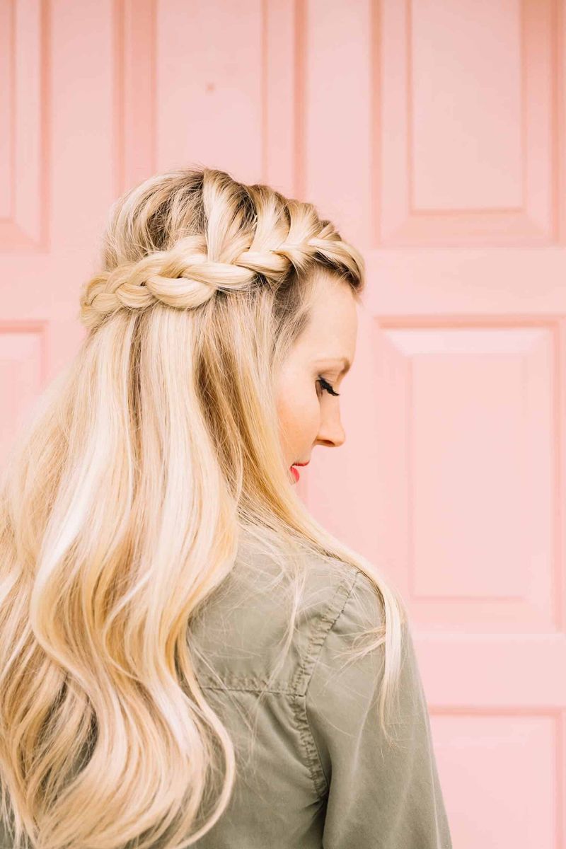 Half-Up Crown Braid