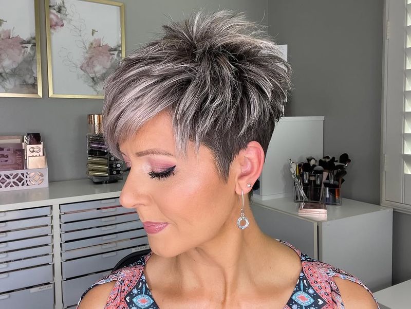 Sculpted Gray Pixie