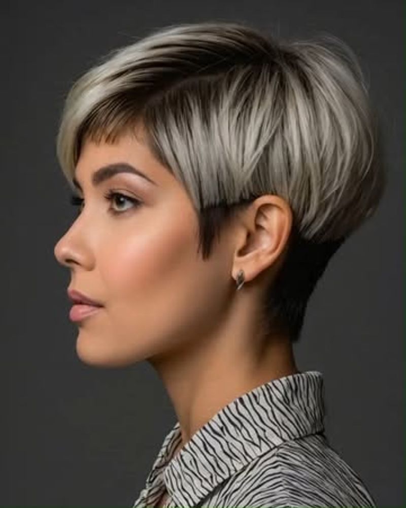 Pixie dégradé avec sous-coupe