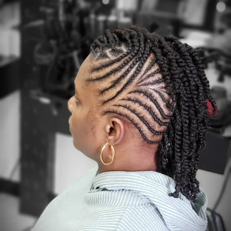 Updo with Side Cornrows