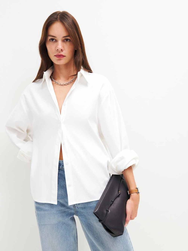 Crisp White Button-Down