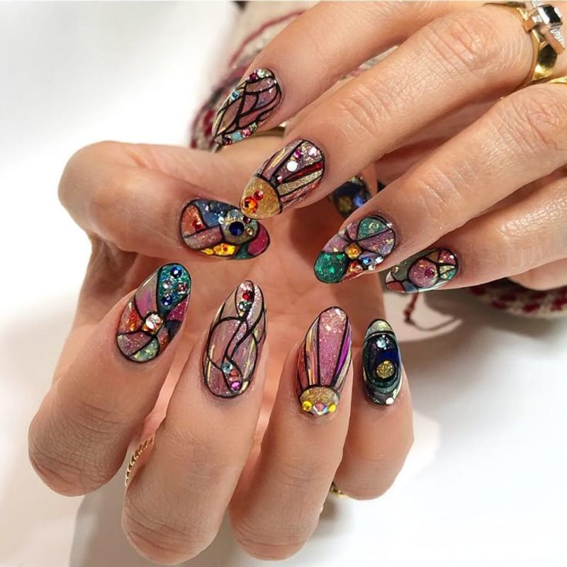 Stained Glass French Tips