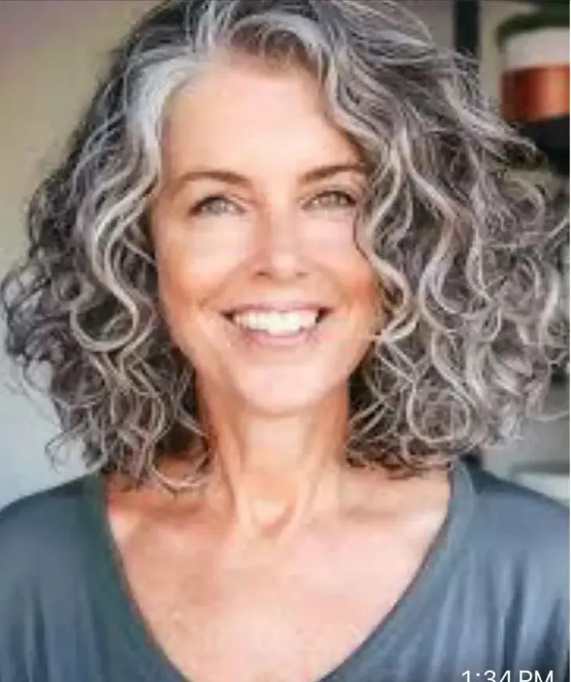 Curly Shoulder-Length Layers