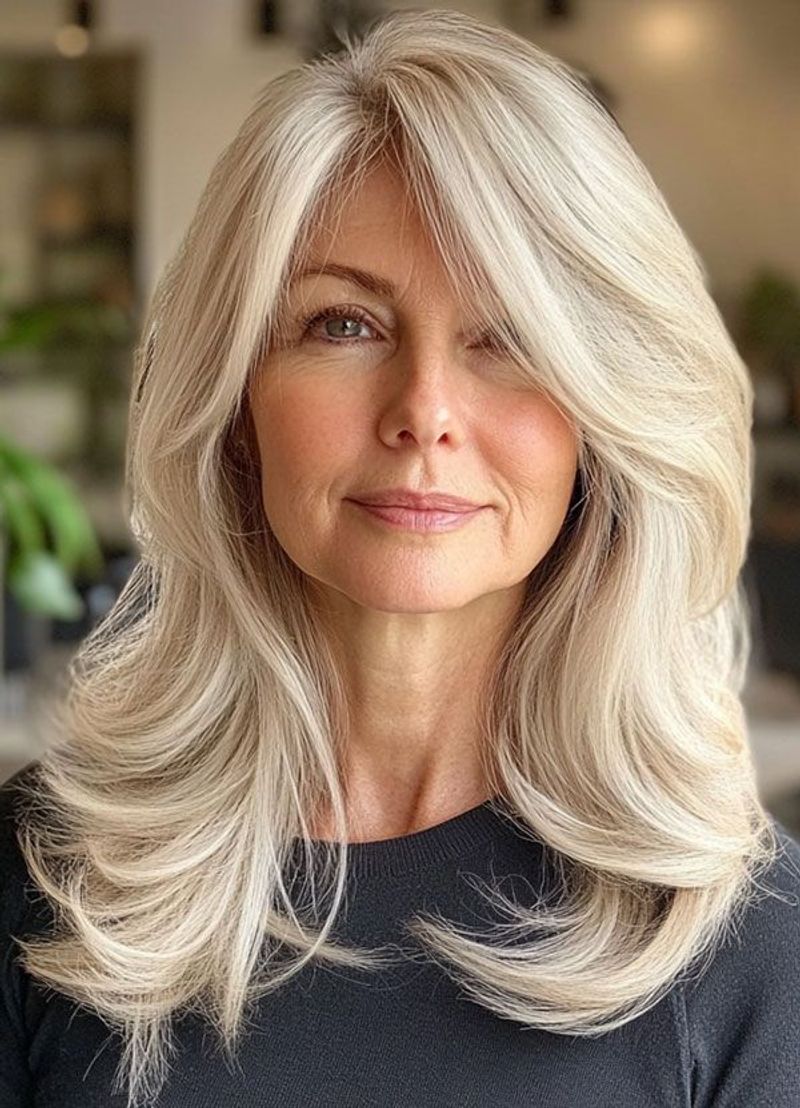 Long Layers With Side-Swept Bangs