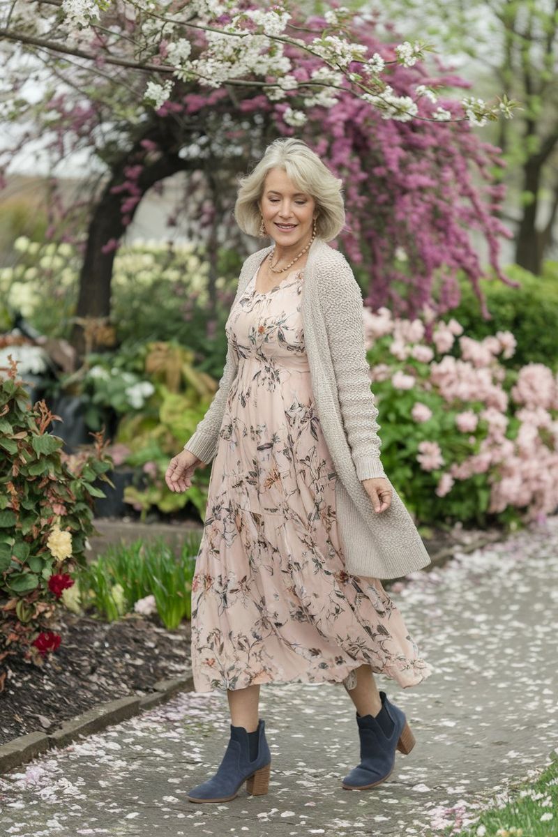 Midi Wrap Dress with Comfortable Flats