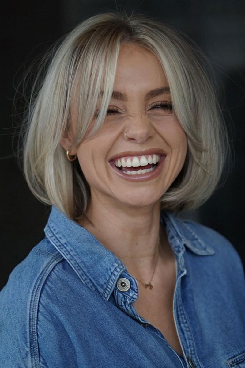 Blunt Bob With Curtain Bangs