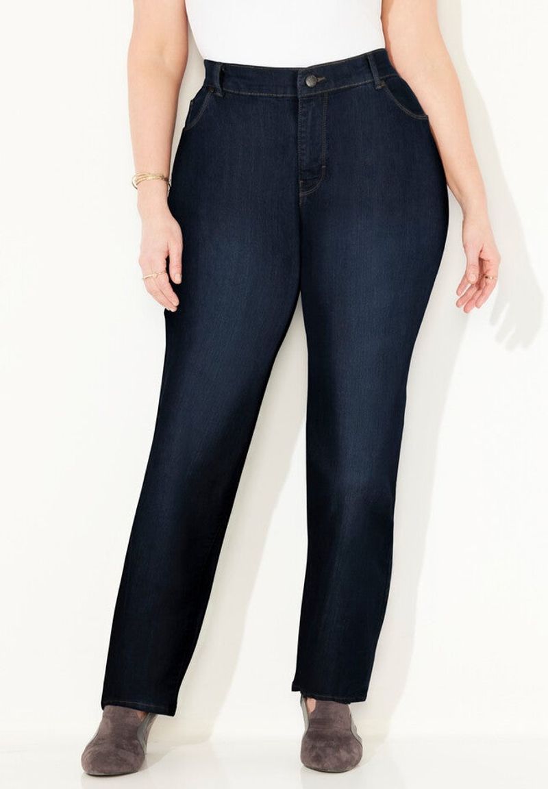 Dark Wash Straight-Leg Jeans
