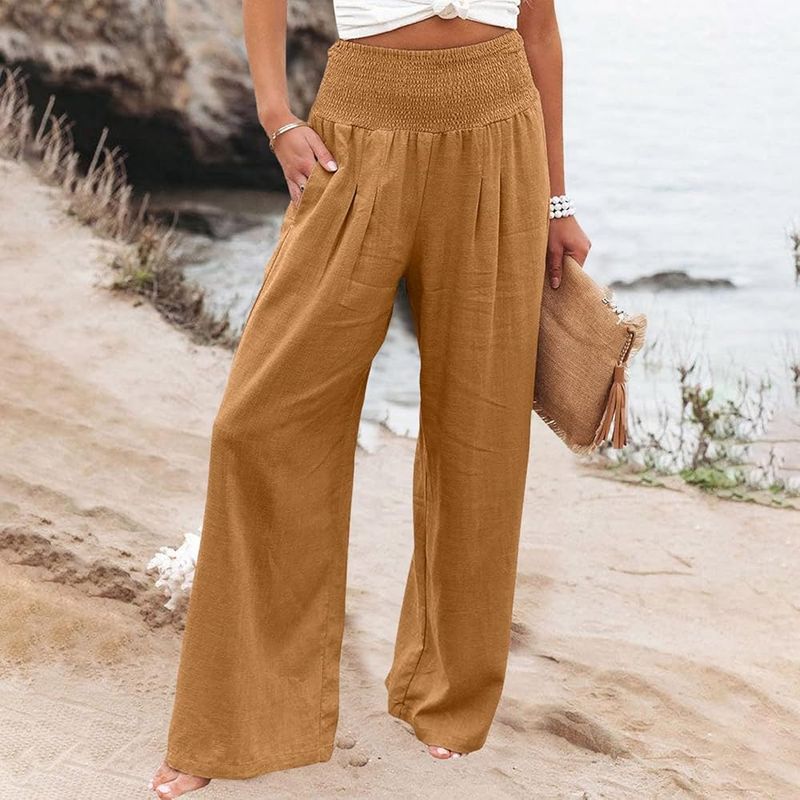 Linen Wide-Leg Pants