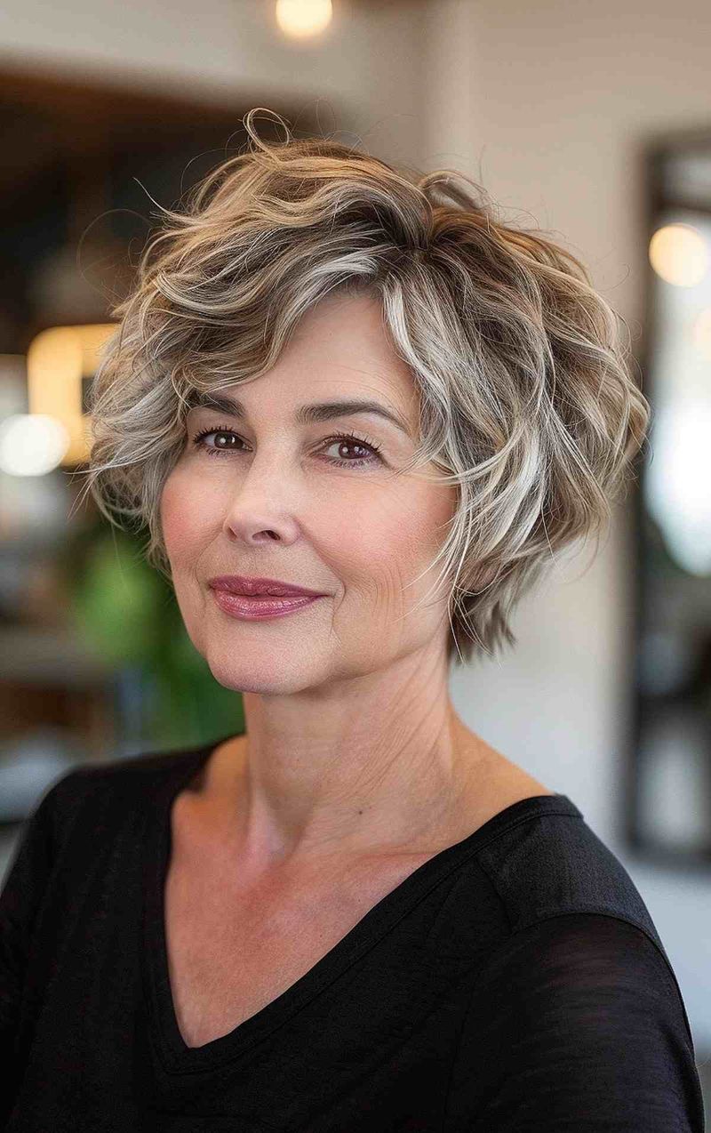Tousled Crop with Piece-y Texture