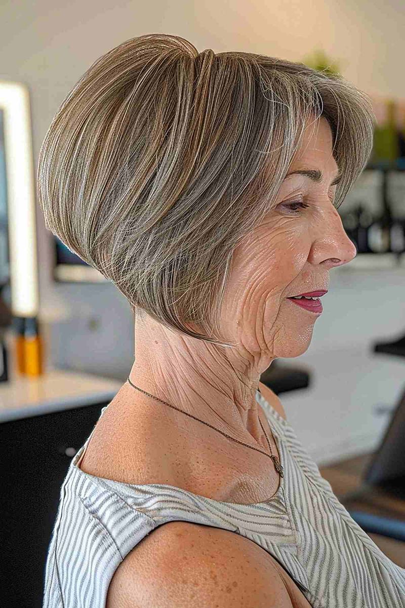 Graduated Bob with Volume at Crown