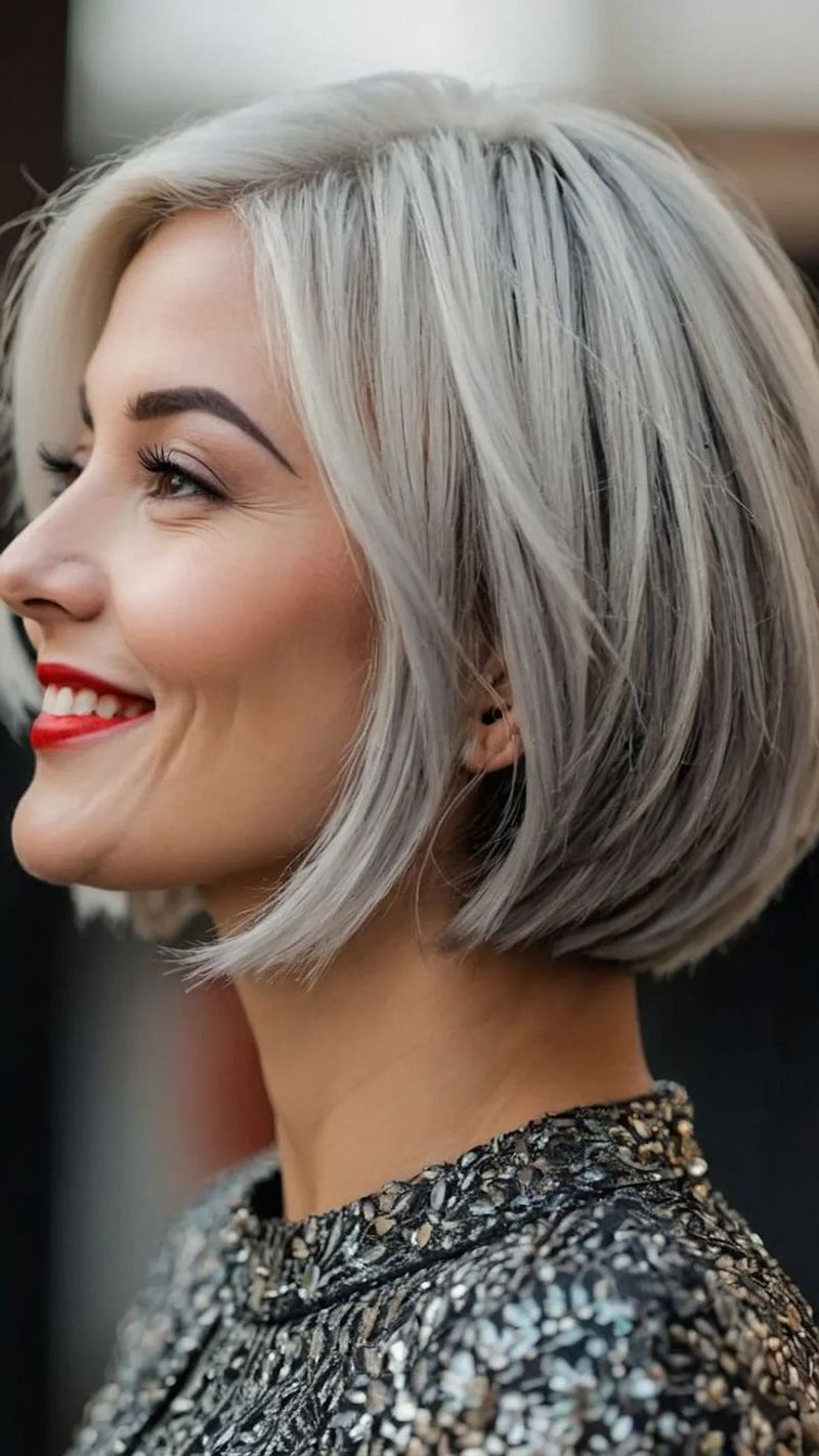 Graduated Bob with Side-Swept Fringe