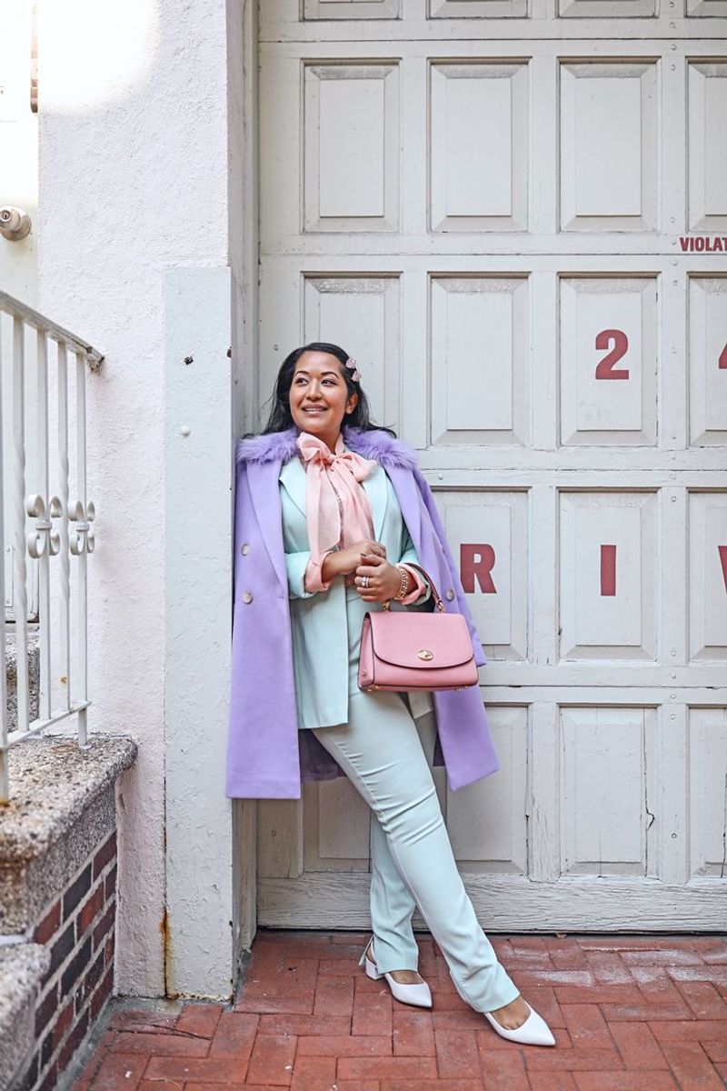 Monochromatic Outfit in Soft Pastels