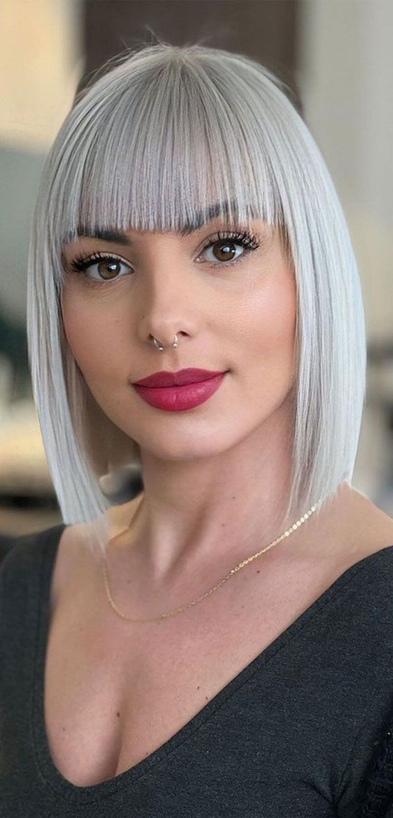 Blunt Bob with Micro-Bangs