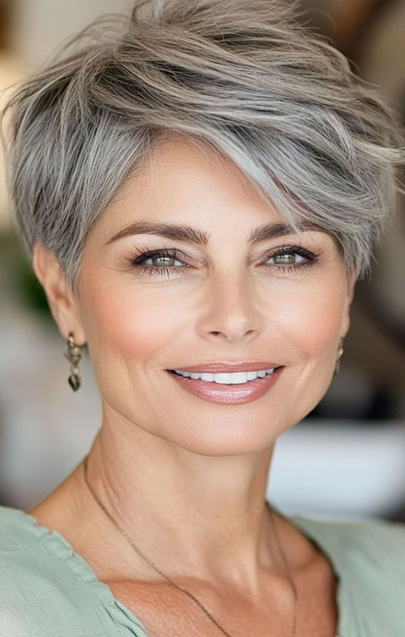 Textured Crop With Side-Swept Length