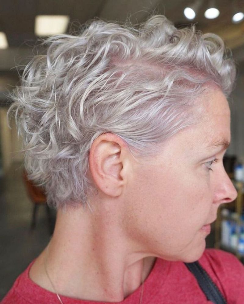 Curly Pixie with Tapered Sides