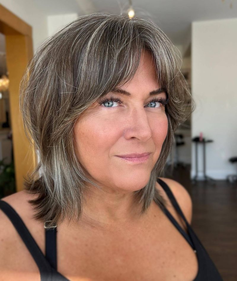 The Modern Shag with Curtain Bangs