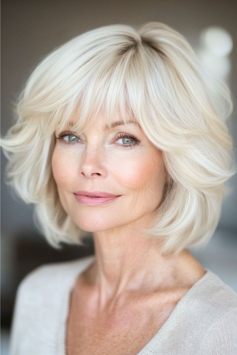 Layered Bob with Side-Swept Bangs