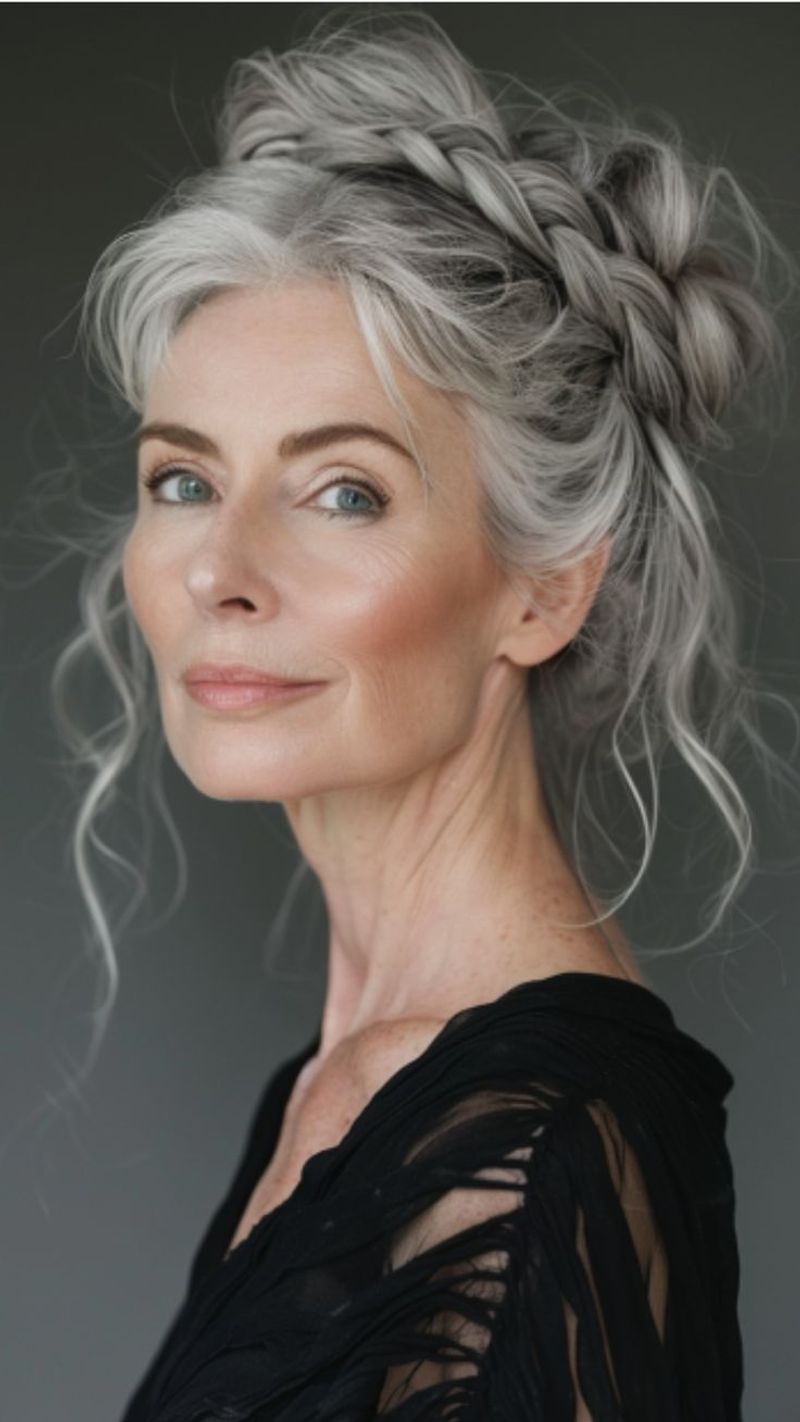 Braided Crown with Voluminous Top