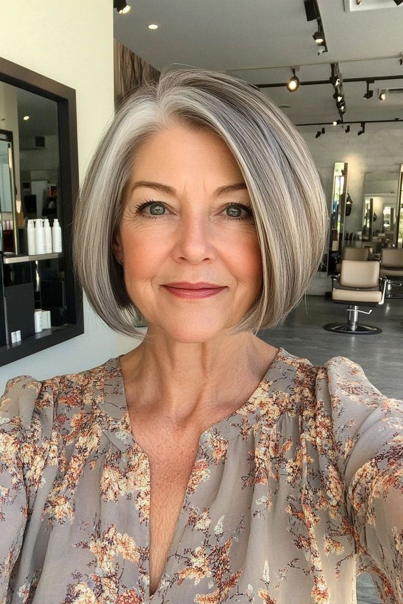 Sleek Silver Bob