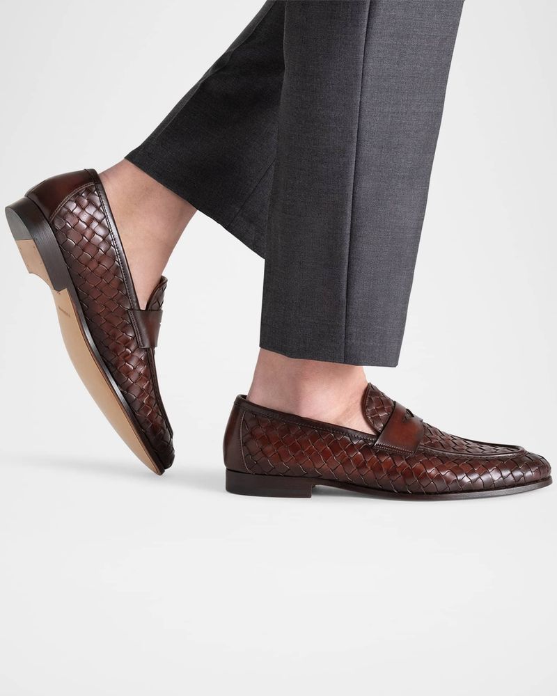 Woven Leather Loafers