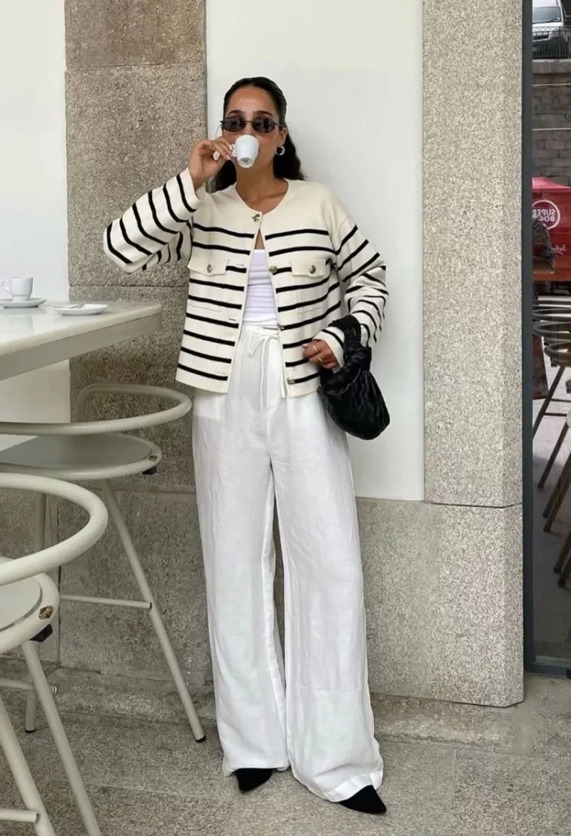 Wide-Leg Linen Trousers