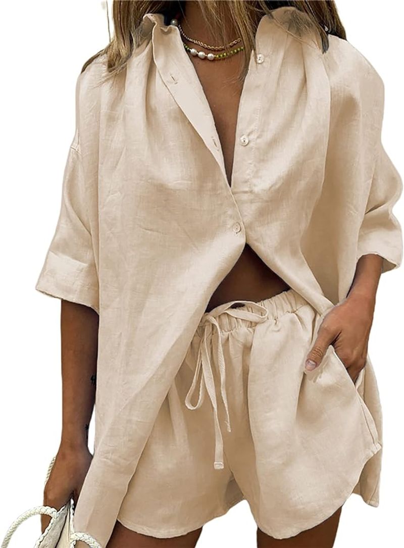 Breezy Button-Down & Shorts Combo