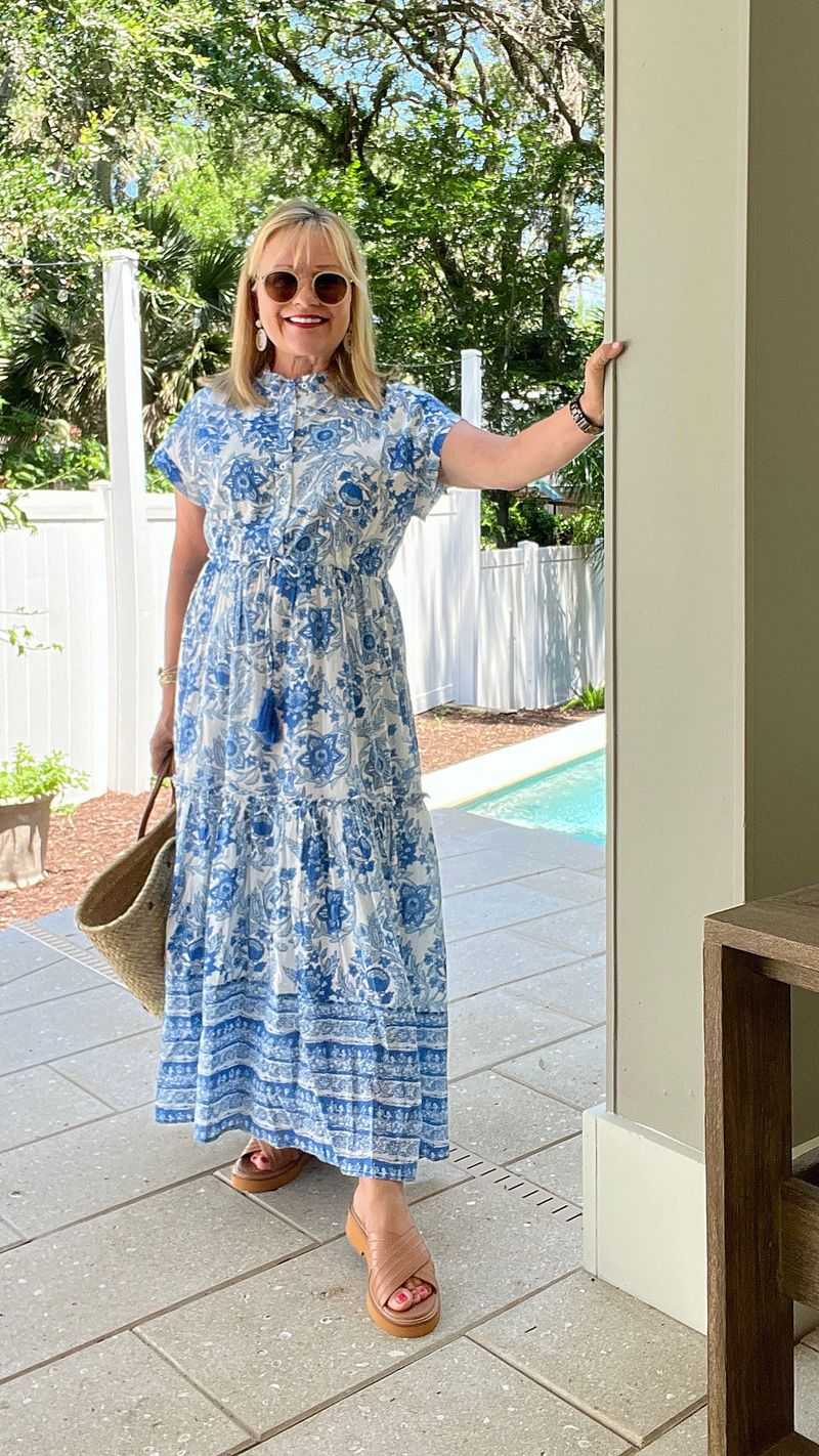 Breezy Maxi Dress with Leather Sandals