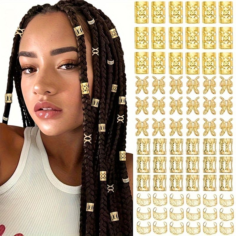 Box Braids with Golden Cuffs