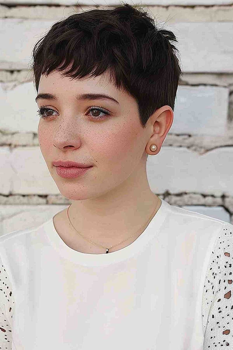 Taglio Pixie con micro frangia