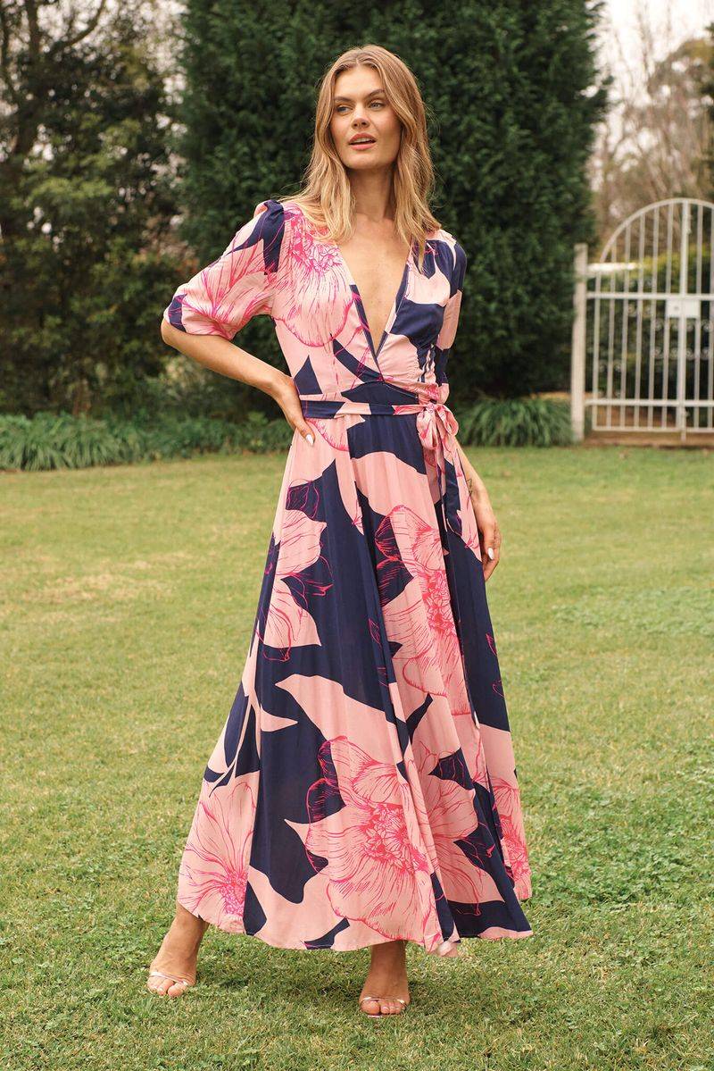 Romantic Maxi Wrap Dress