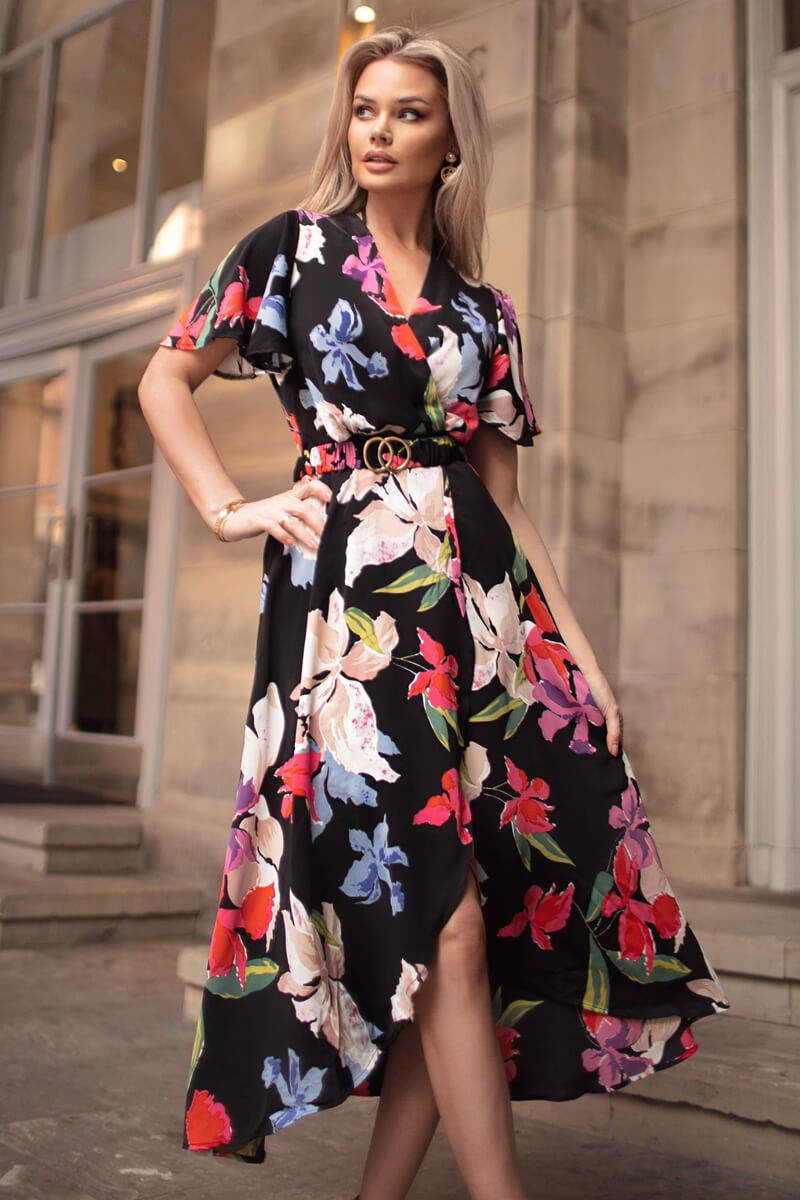 Flirty Floral Wrap Dress