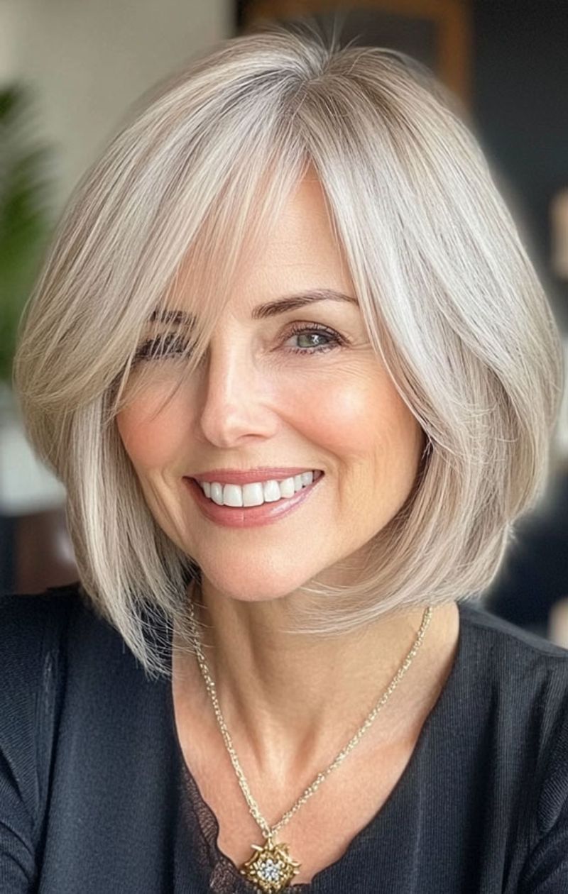 Layered Bob with Side Sweep