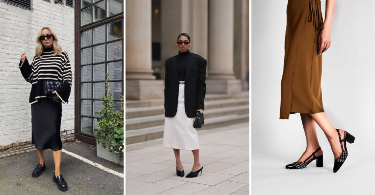 19 Sandals, Sneakers & More That Nail The Midi Skirt Aesthetic This Season
