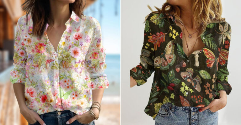 20 Pretty Colorful And Floral Tops For Women Over 60 To Wear This Spring