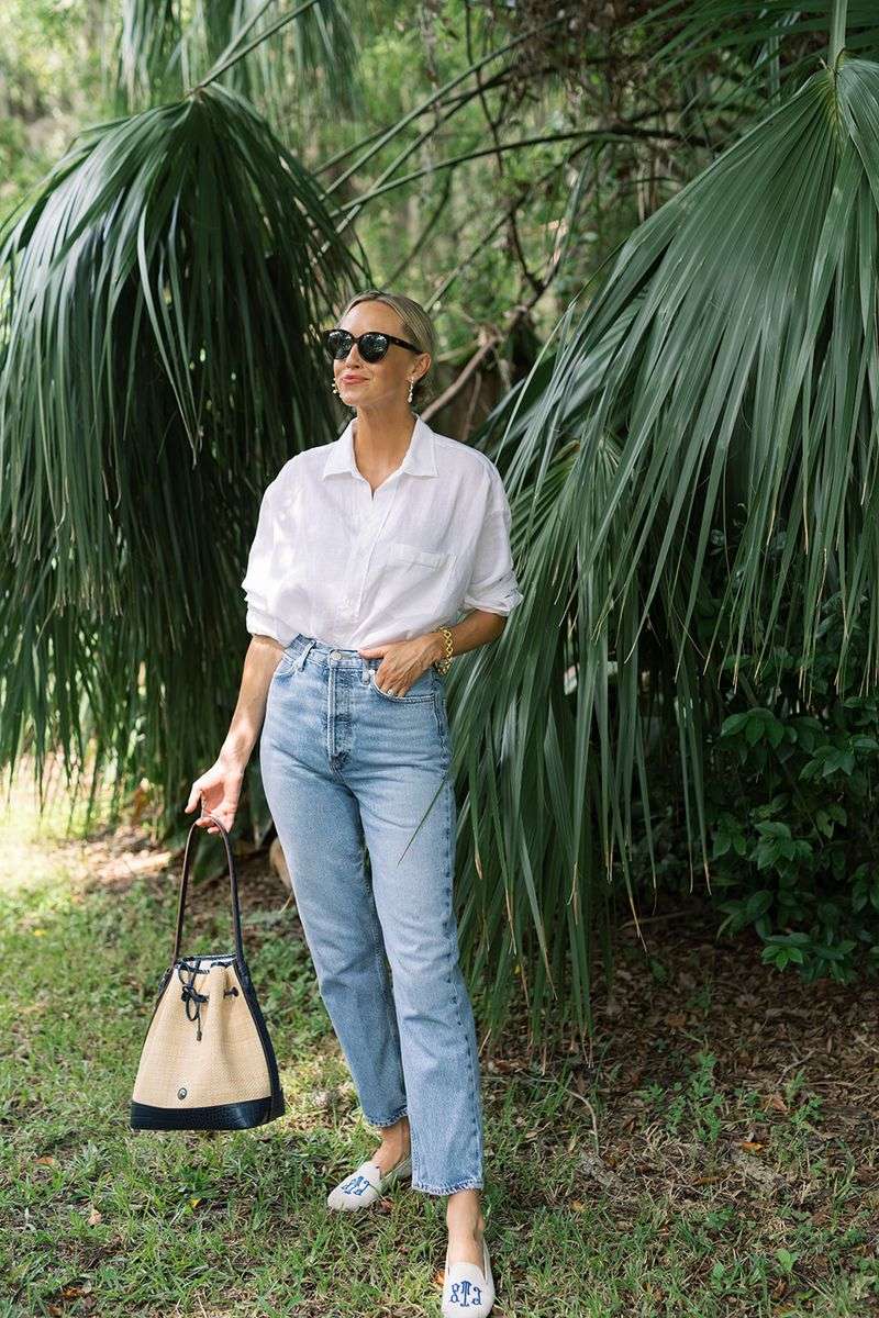 Classic White Tee and Jeans Combo