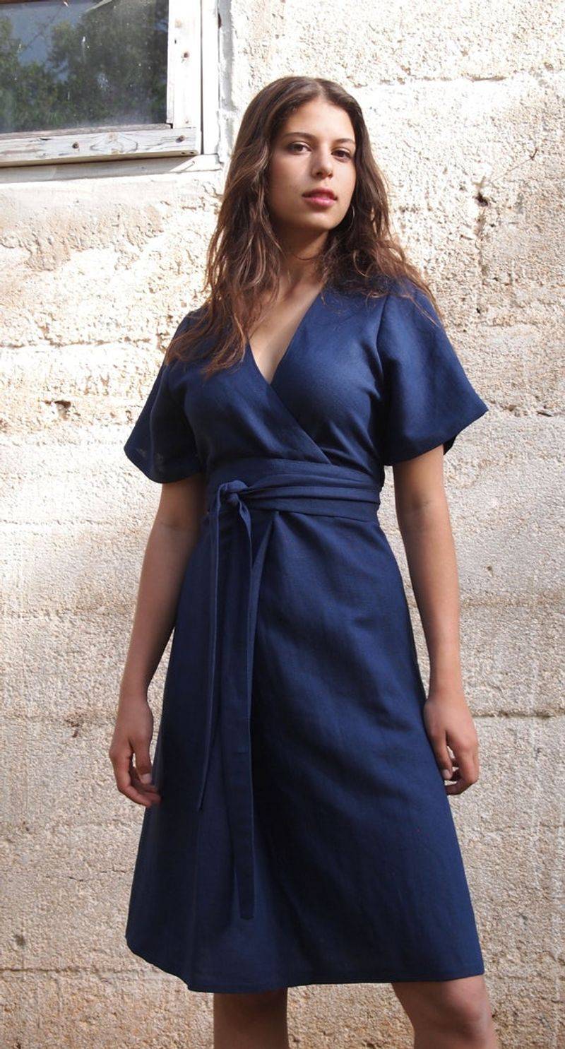 Classic Navy Midi Wrap
