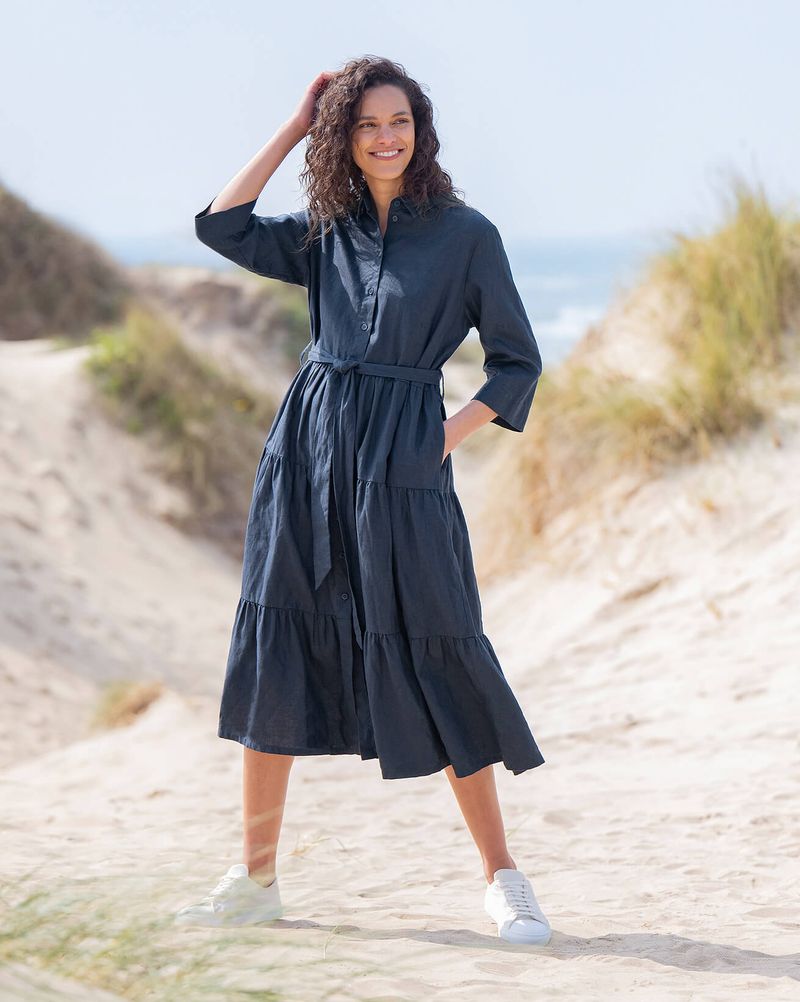 Tiered Midi Dress with Pockets