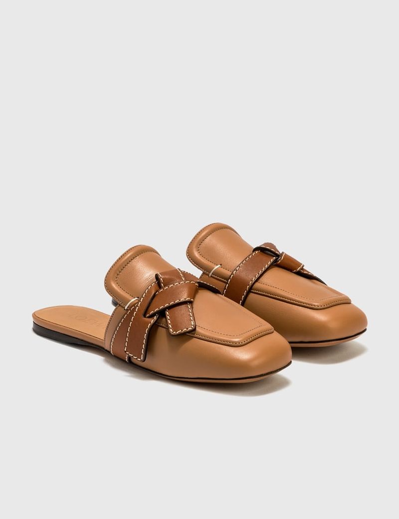 Loewe Gate Topstitched Leather Sandals