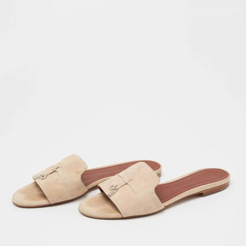 Loro Piana Summer Walk Suede Slides