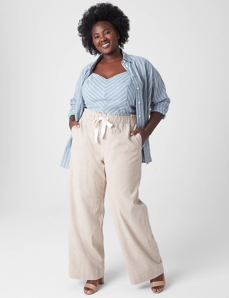 Linen Wide-Leg Trousers