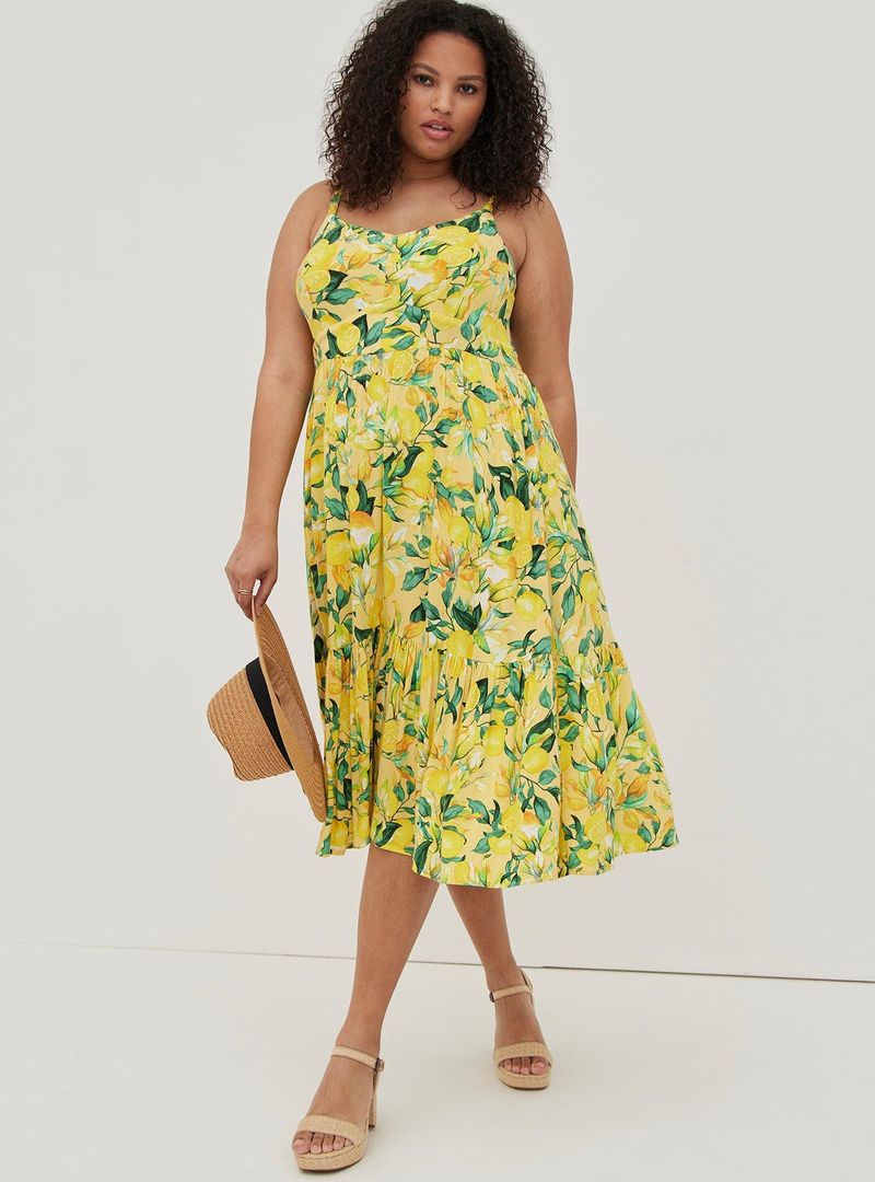 Citrus Linen Halter Dress