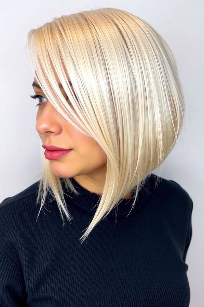 Platinum Blonde Inverted Bob