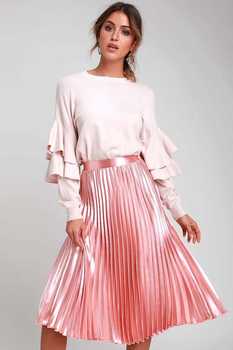 Pleated Midi Skirt