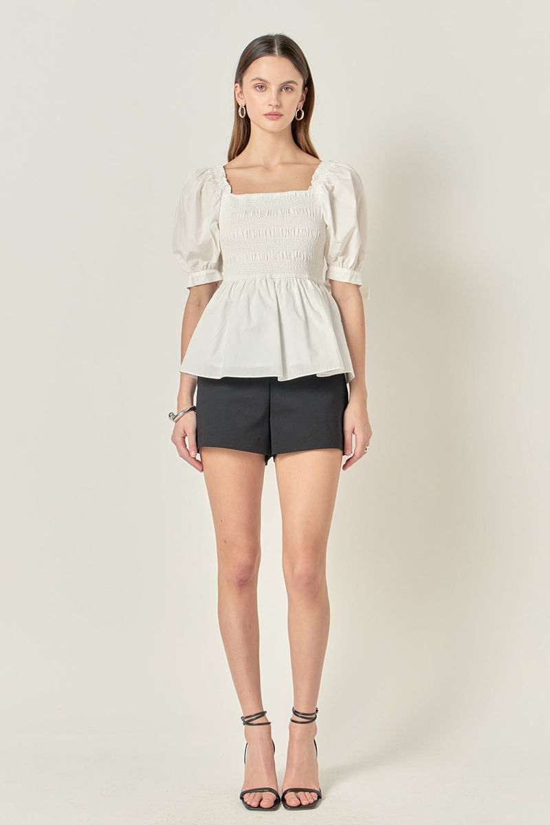 Peplum Waist Cotton Blend
